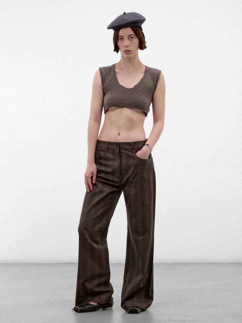 Brown Cropped Knit Tank Top (S29FB0112-M13337-MUD)