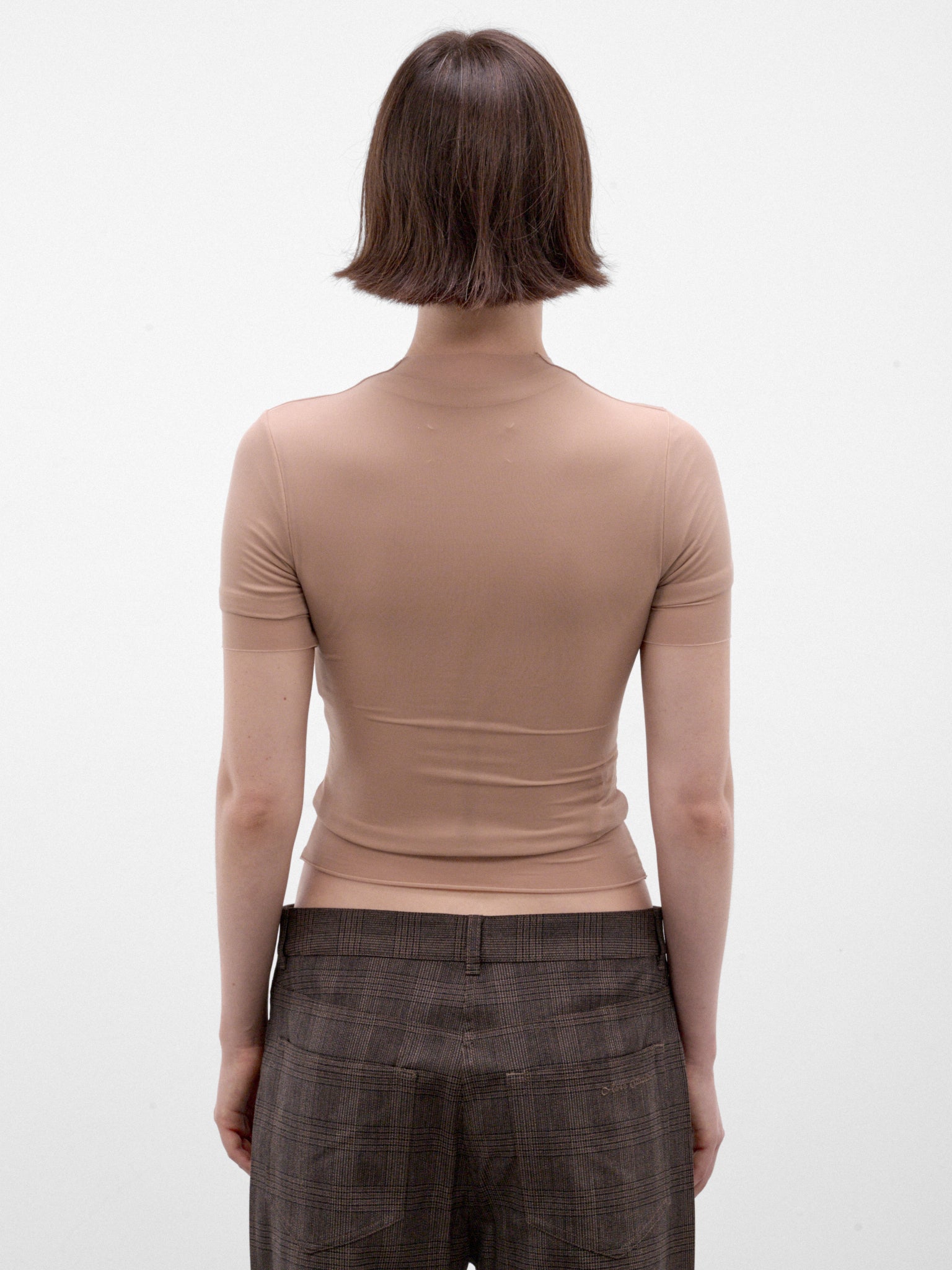 Nude Cropped Layered Cardigan Tee (S29GC0321-M20274-NUDE)