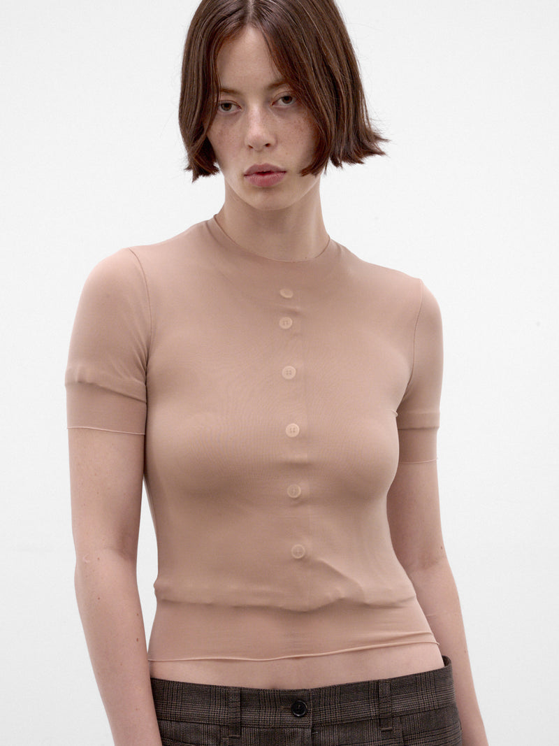 Nude Cropped Layered Cardigan Tee (S29GC0321-M20274-NUDE)