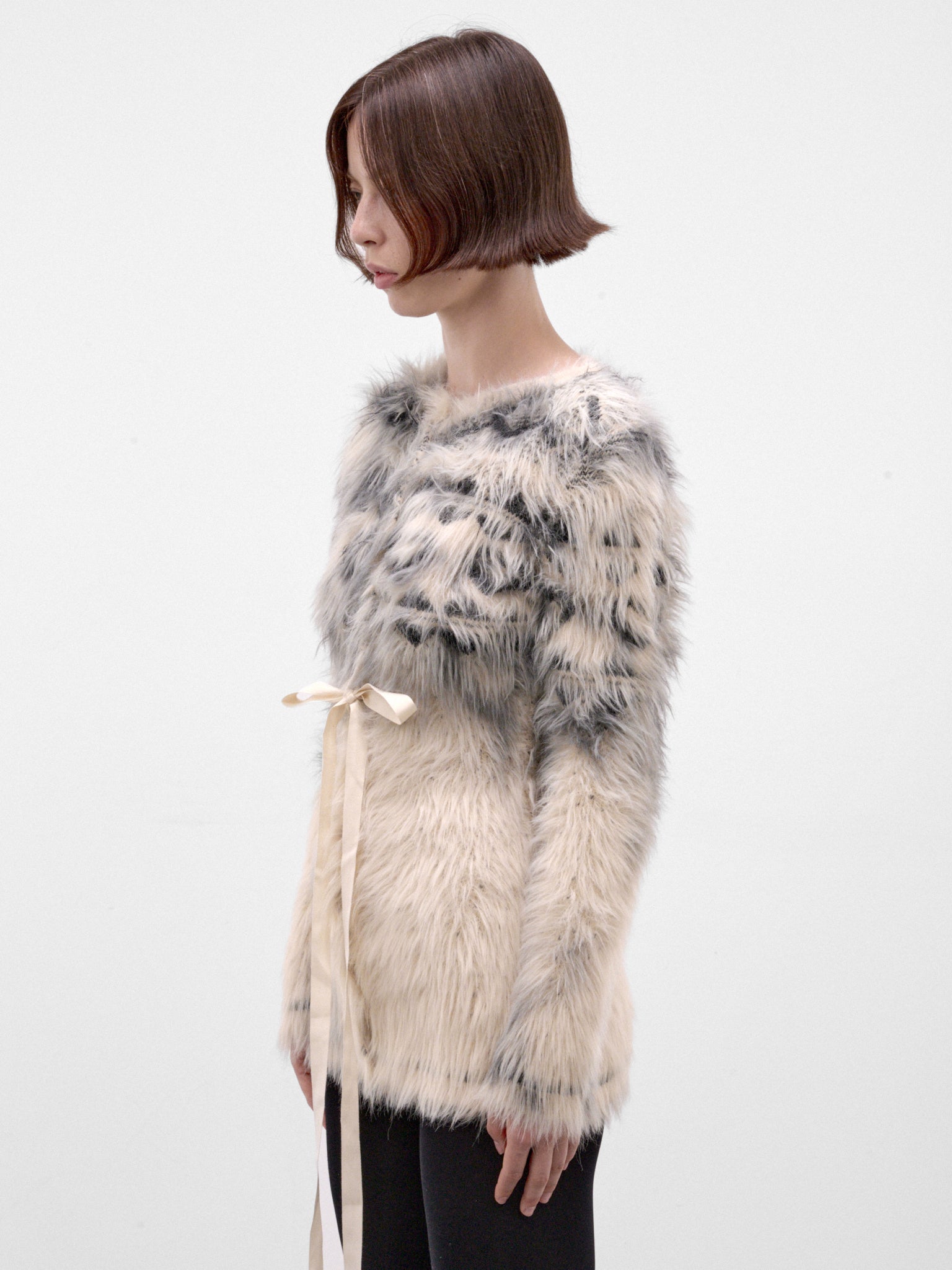 Shaggy Patterned Knit Cardigan (S29HP0054-M13329-MULTI)