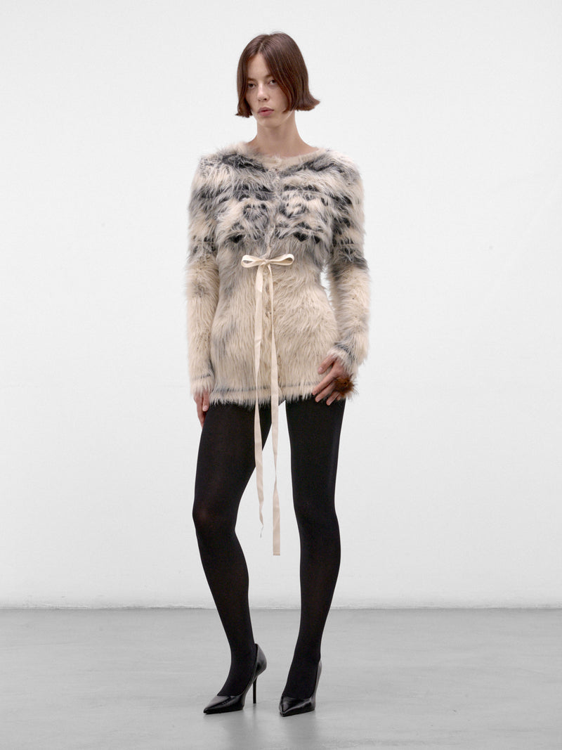 Shaggy Patterned Knit Cardigan (S29HP0054-M13329-MULTI)