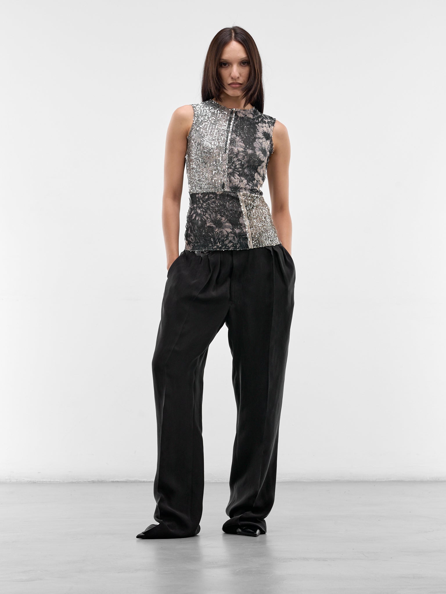 MAISON MARGIELA Sequin Floral Top | H.Lorenzo - styled