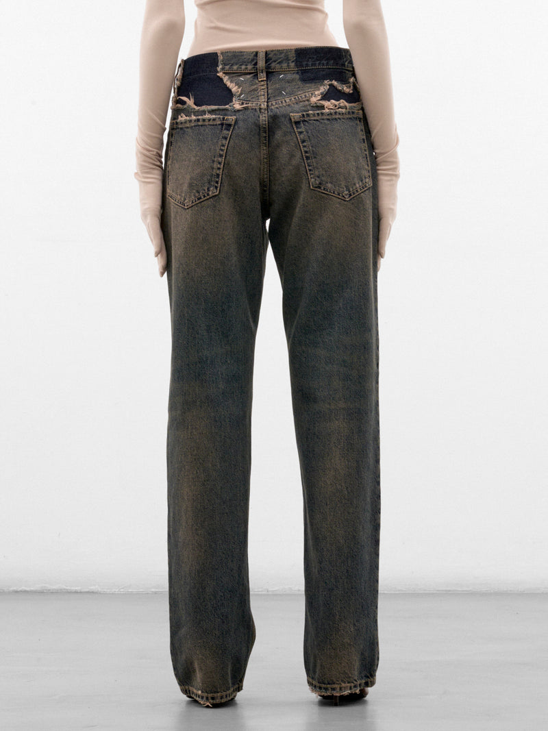 Gray Denim Distressed Straight Jeans (S29LA0110-M30066-NEW-DENIM-BLU)
