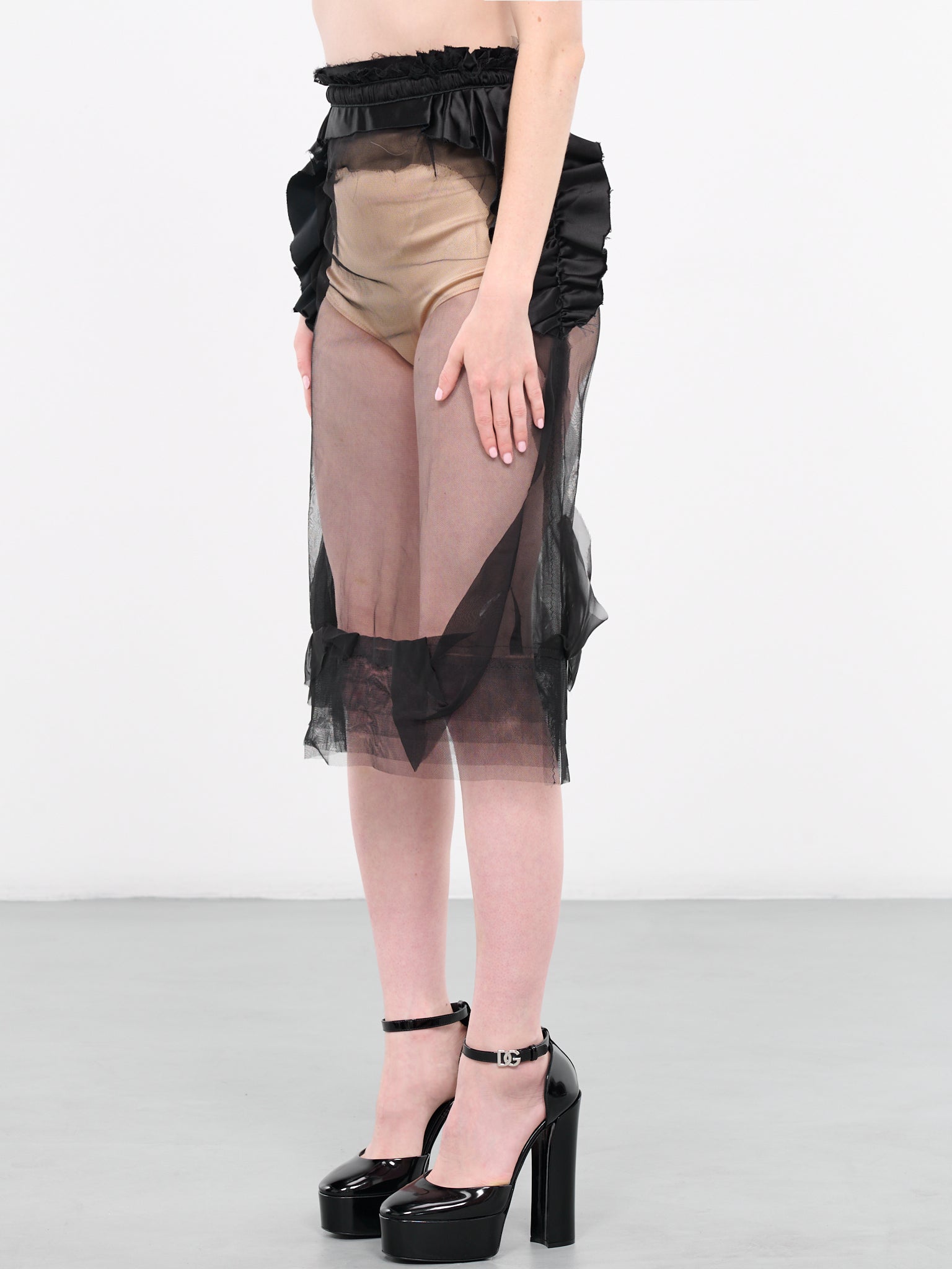 Ruffled Tulle Skirt (S29ME0003-S49543-900-BLACK)