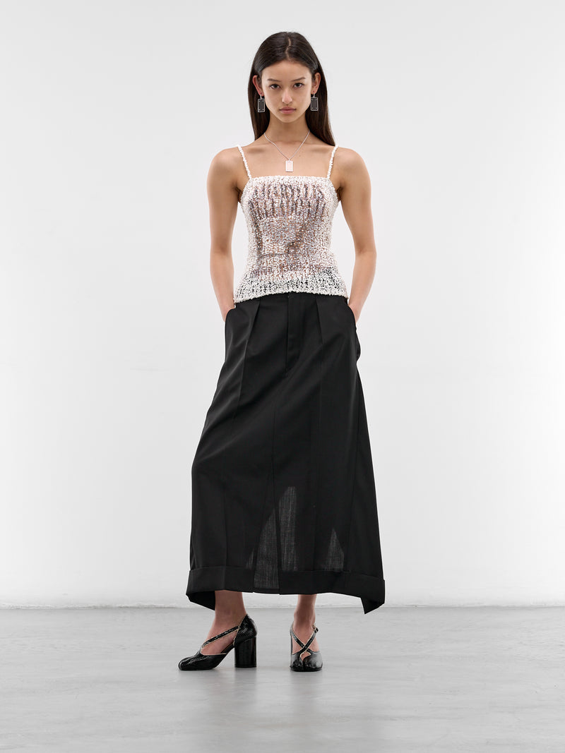 Loose Boucle Knit Tank Top (S29NL0062-M13254-100S-WHITE)