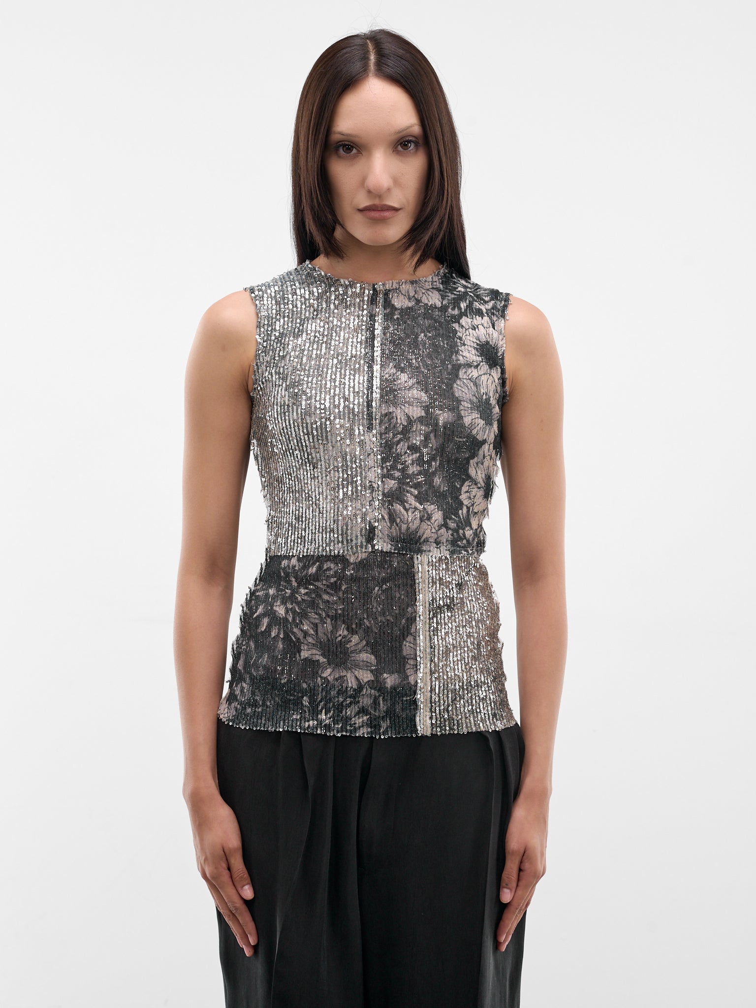 MAISON MARGIELA Sequin Floral Top | H.Lorenzo - front