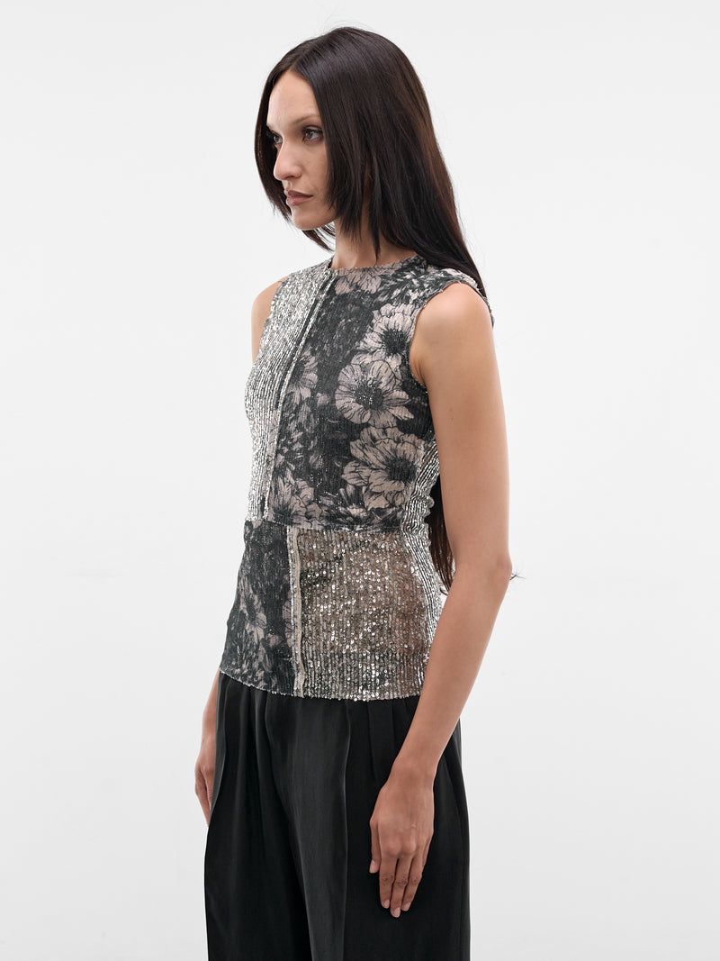 MAISON MARGIELA Sequin Floral Top | H.Lorenzo - side