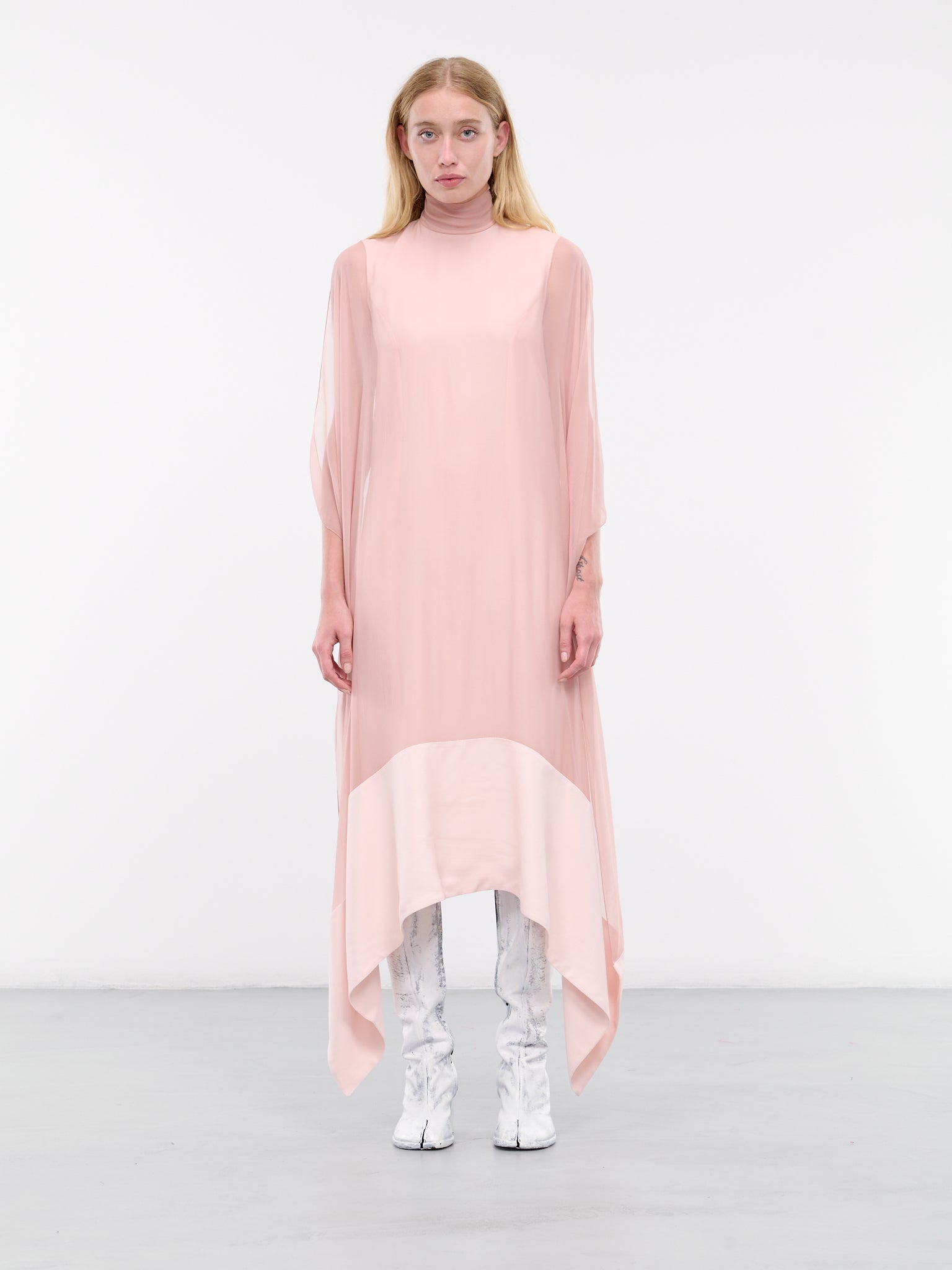 pale pink silk dress Lorraine dress pale pink silk