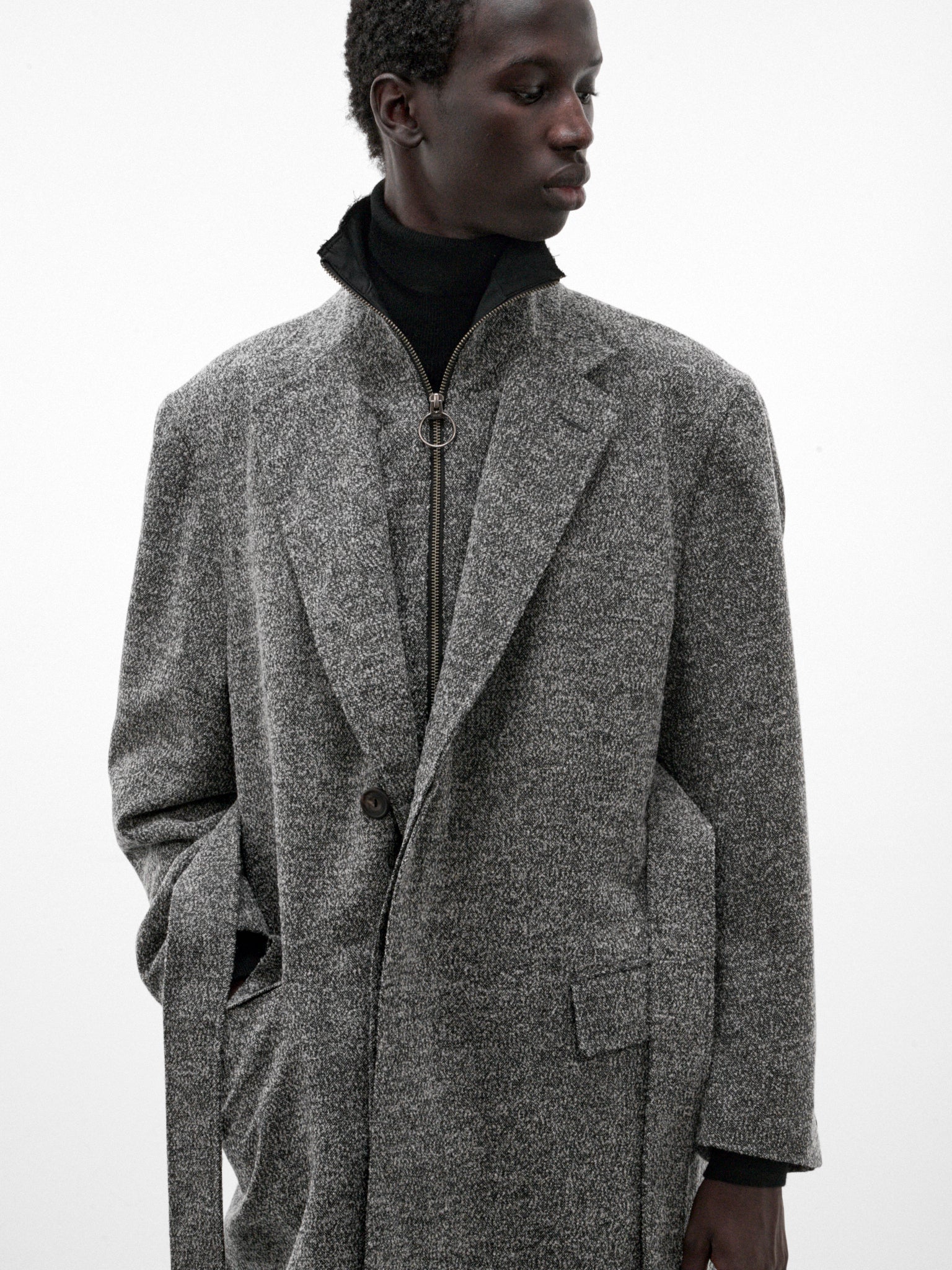 Gray Wool Overcoat (S30PD0125-GREY)