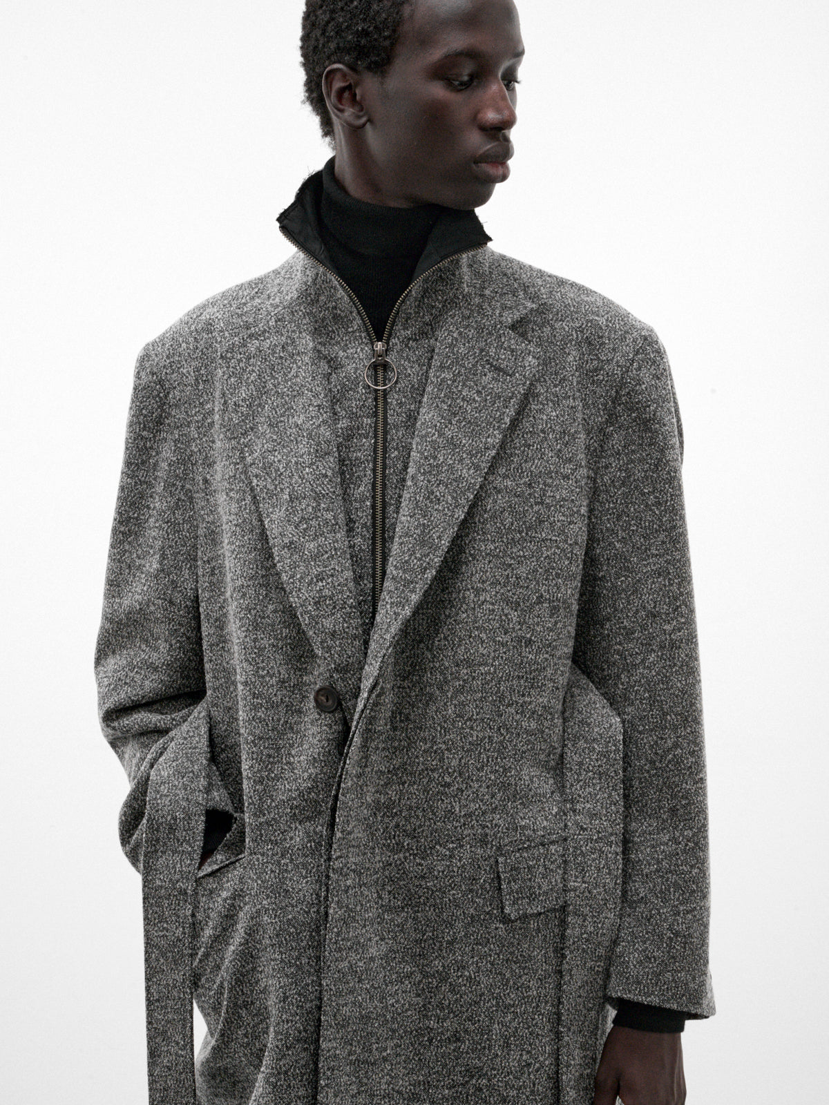 Gray Wool Overcoat (S30PD0125-GREY)