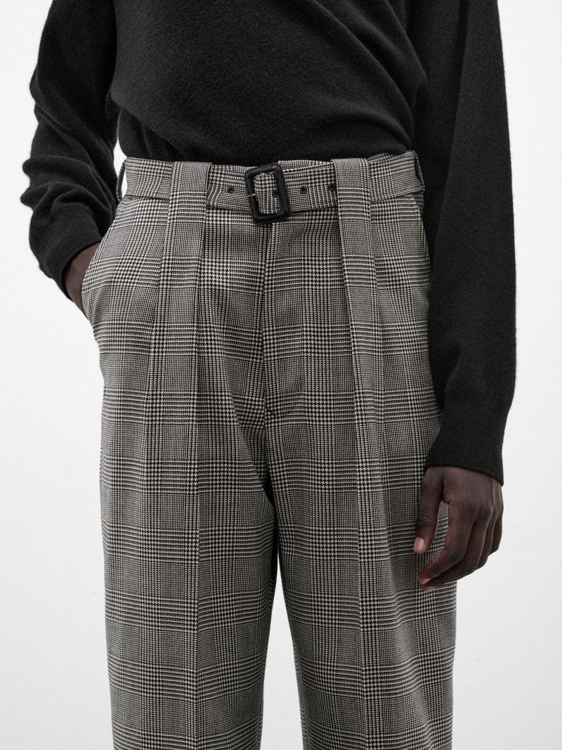Gray Wool Pleated Straight Trousers (S30SC02B25-GREY)