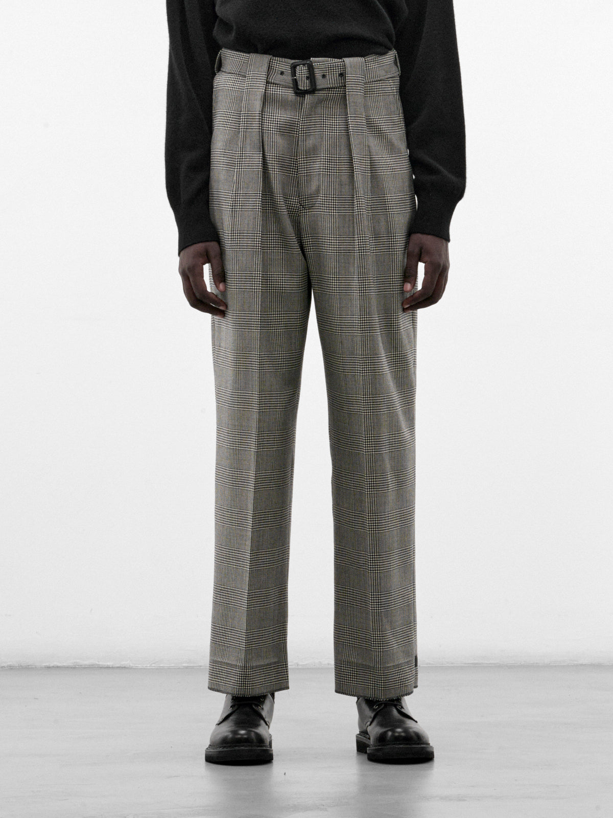 Gray Wool Pleated Straight Trousers (S30SC02B25-GREY)