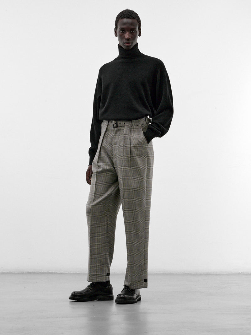 Gray Wool Pleated Straight Trousers (S30SC02B25-GREY)