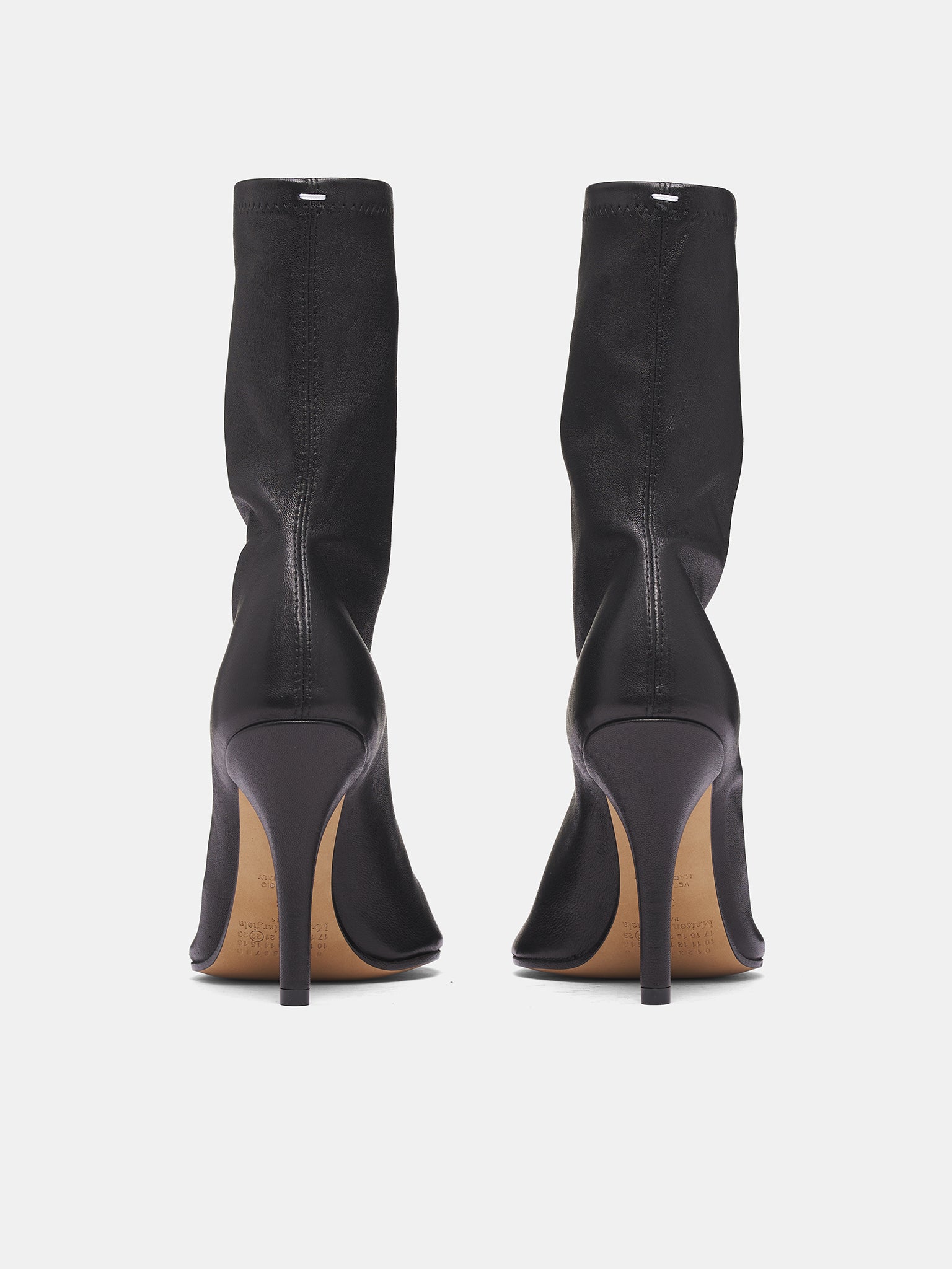Black Leather Tabi Ankle Heels (S39WU0232-P7866-BLACK)