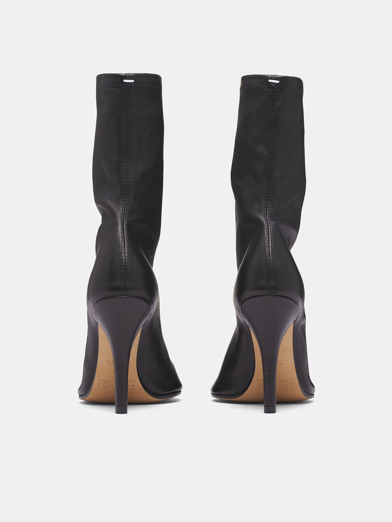 Black Leather Tabi Ankle Heels (S39WU0232-P7866-BLACK)