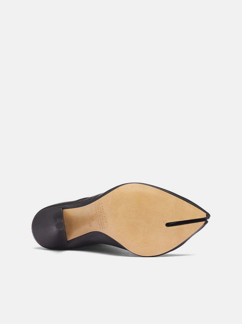 Black Leather Tabi Ankle Heels (S39WU0232-P7866-BLACK)