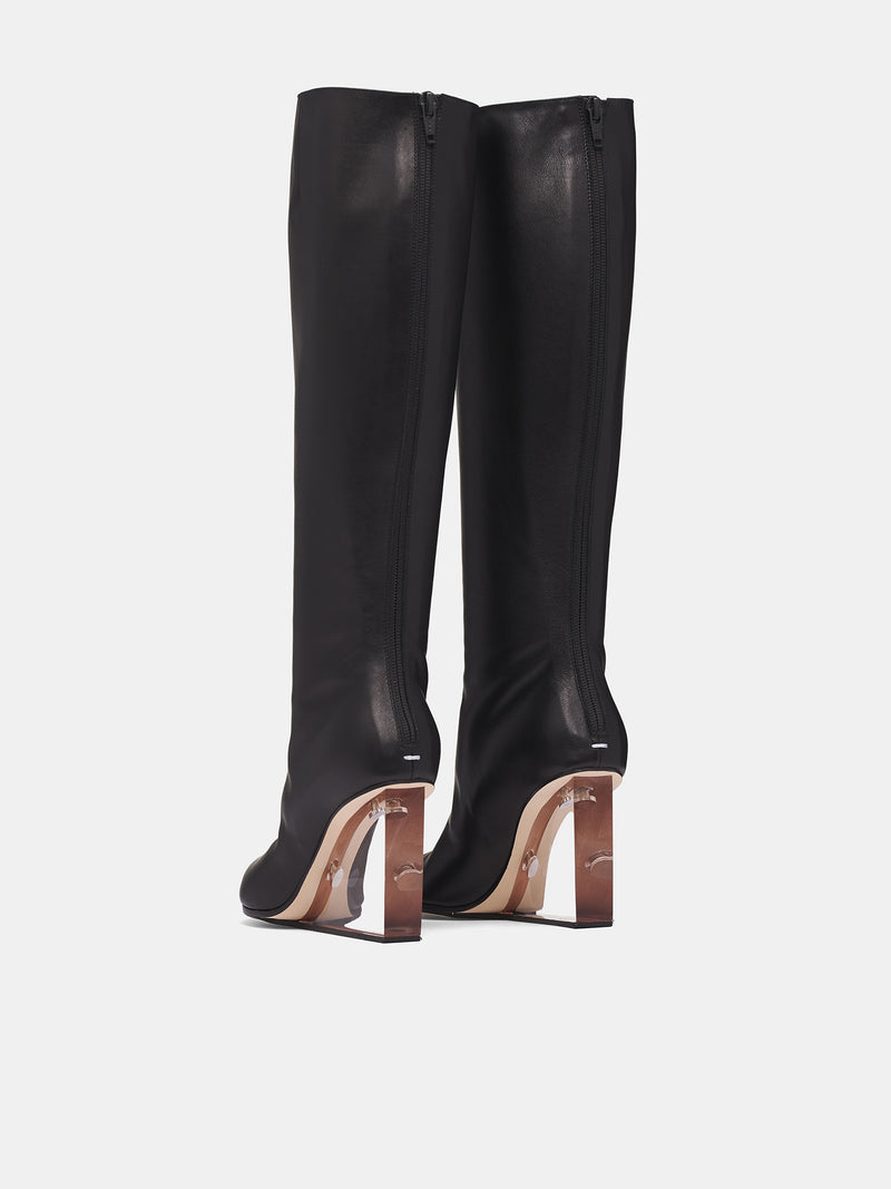 Black Tabi Claw Plexi Boots (S39WW0076-P7700-T8013-BLACK)
