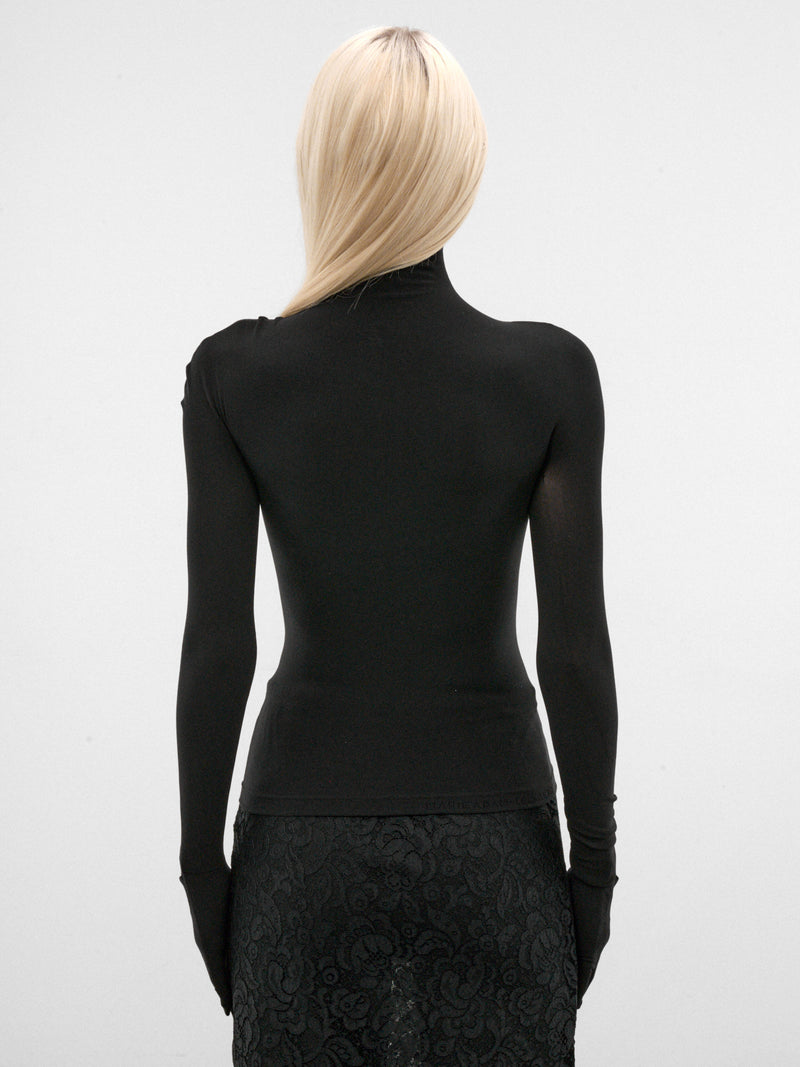 Black Nylon Collant Top (S4-M-4012-COLLANT-TOP-BLACK)