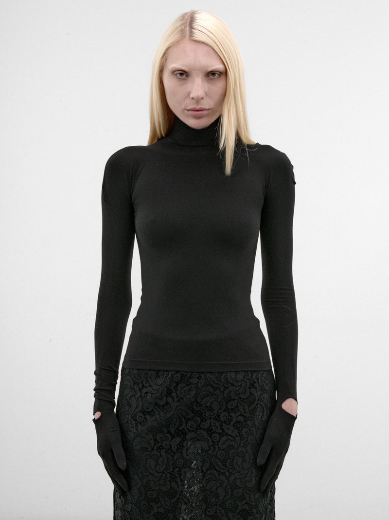 Black Nylon Collant Top (S4-M-4012-COLLANT-TOP-BLACK)