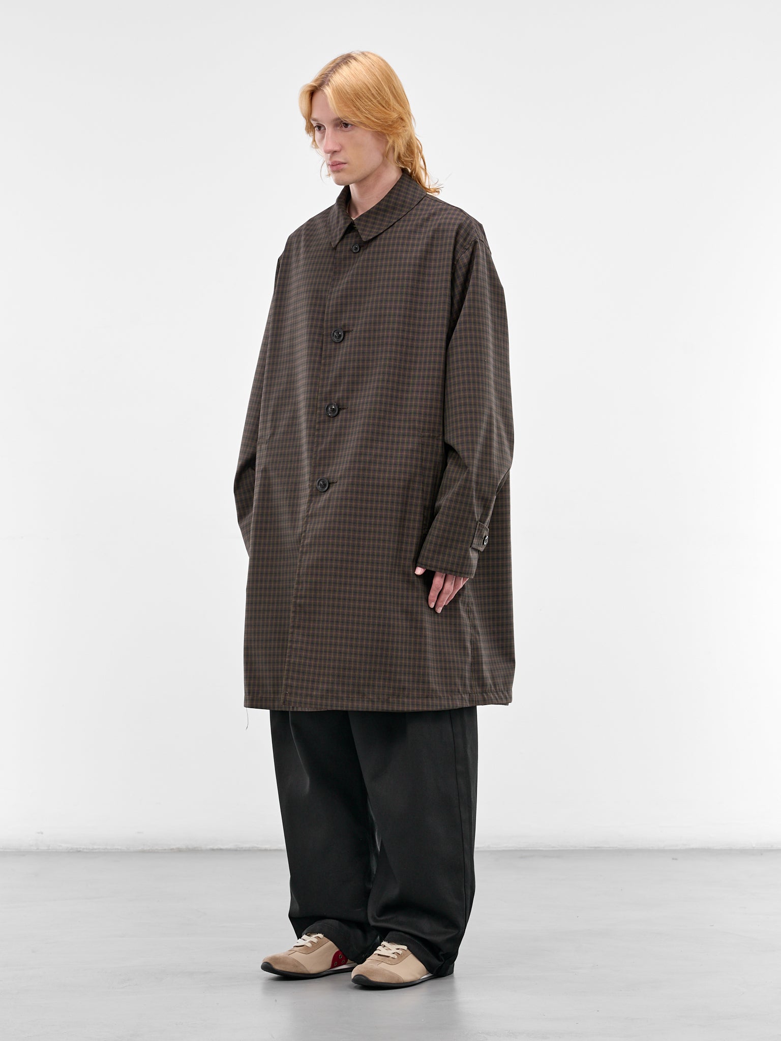 Reversible Check Taffeta Rain Coat (S50AH0142-MTN145-001F-CHECKED)