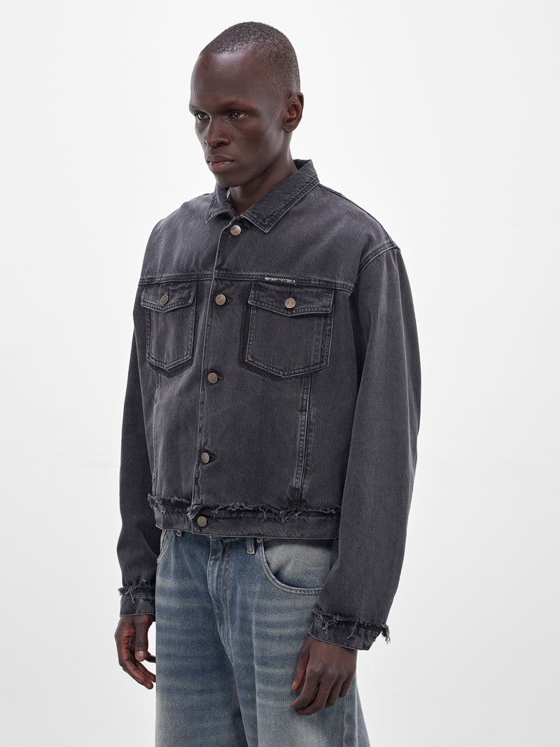 Black Boxy Washed Denim Jacket (S50AM0654-S30842-965-BLACK)