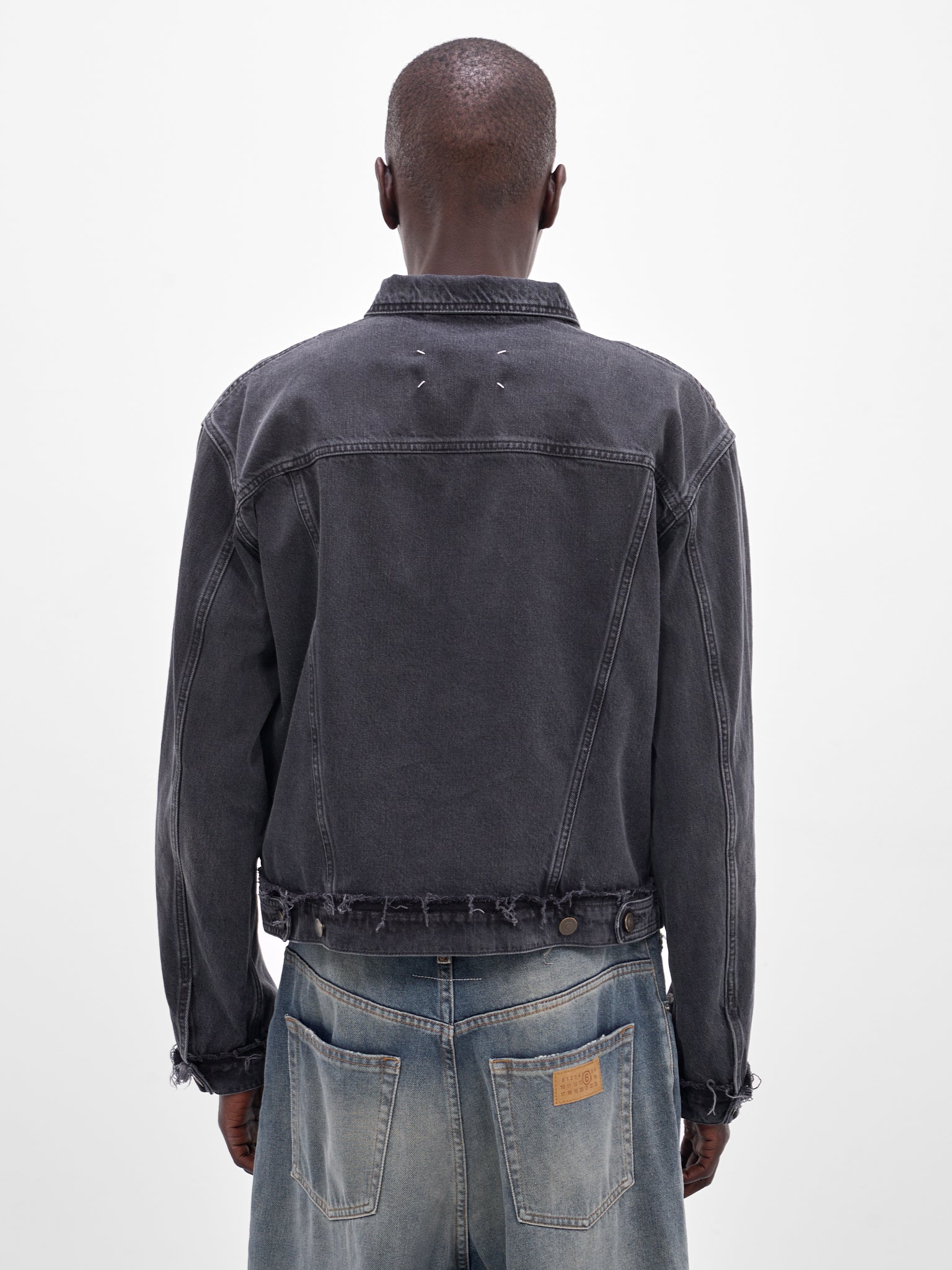 Black Boxy Washed Denim Jacket (S50AM0654-S30842-965-BLACK)