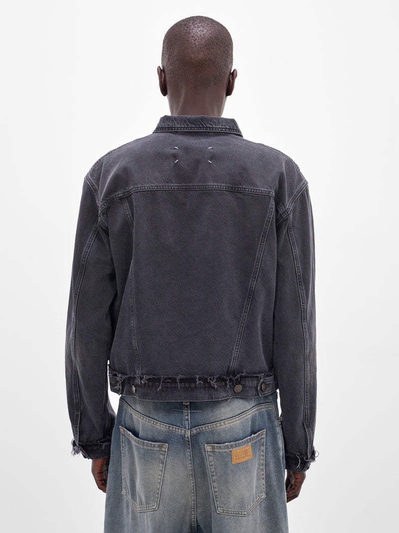 Black Boxy Washed Denim Jacket (S50AM0654-S30842-965-BLACK)