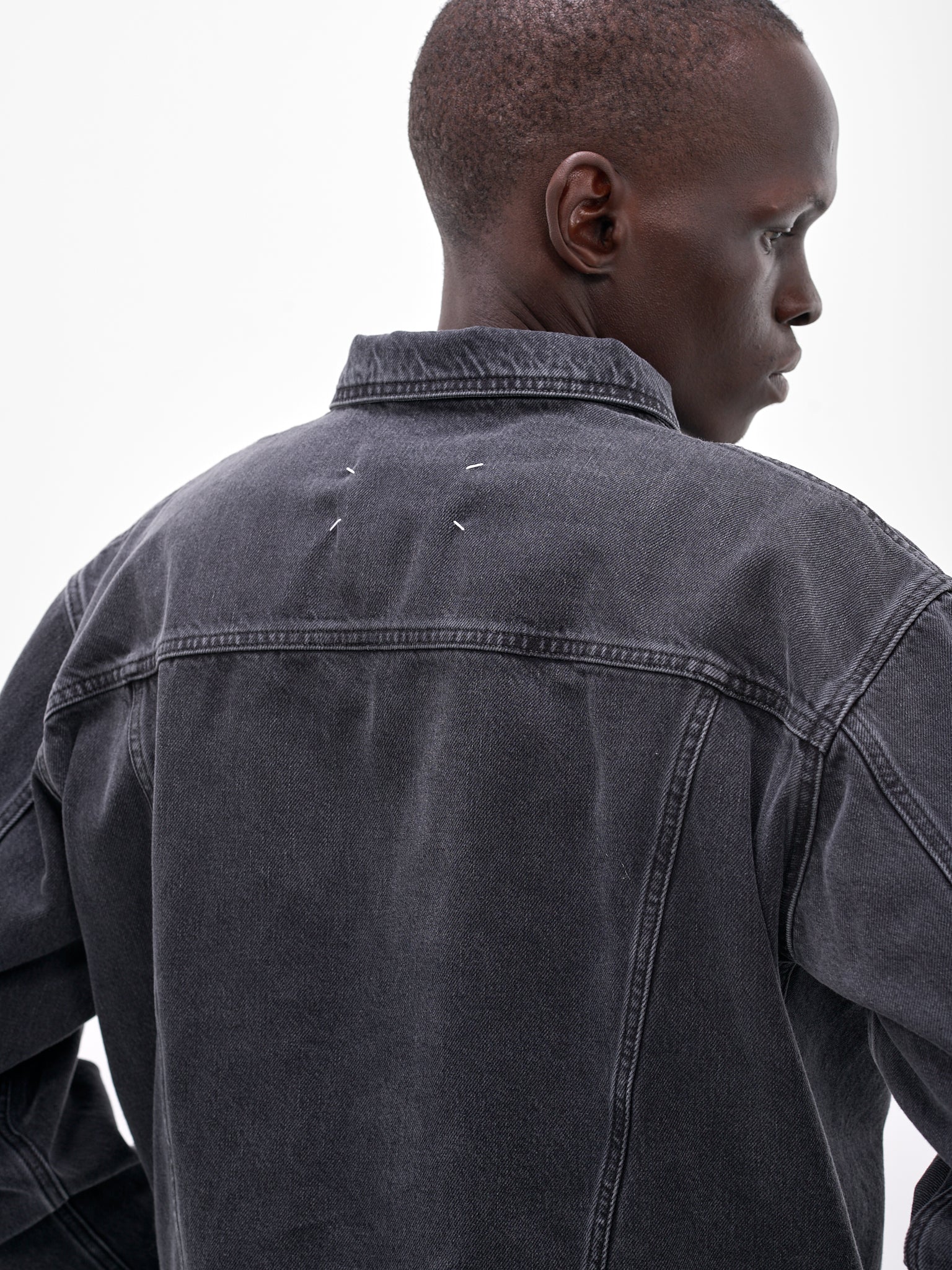 Black Boxy Washed Denim Jacket (S50AM0654-S30842-965-BLACK)