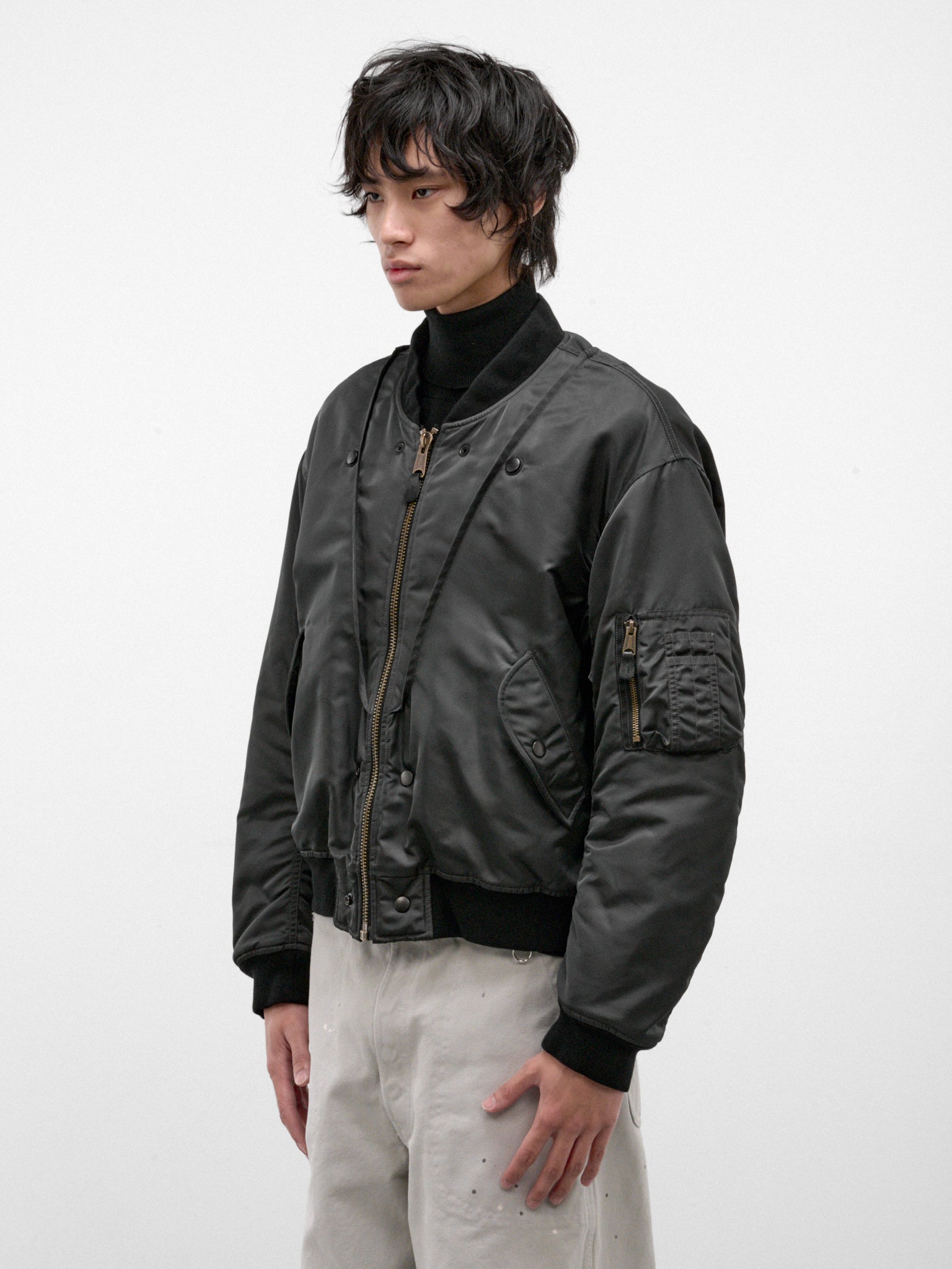 Black Reversible Bomber Jacket (S50AM0662-M35923-BLACK)