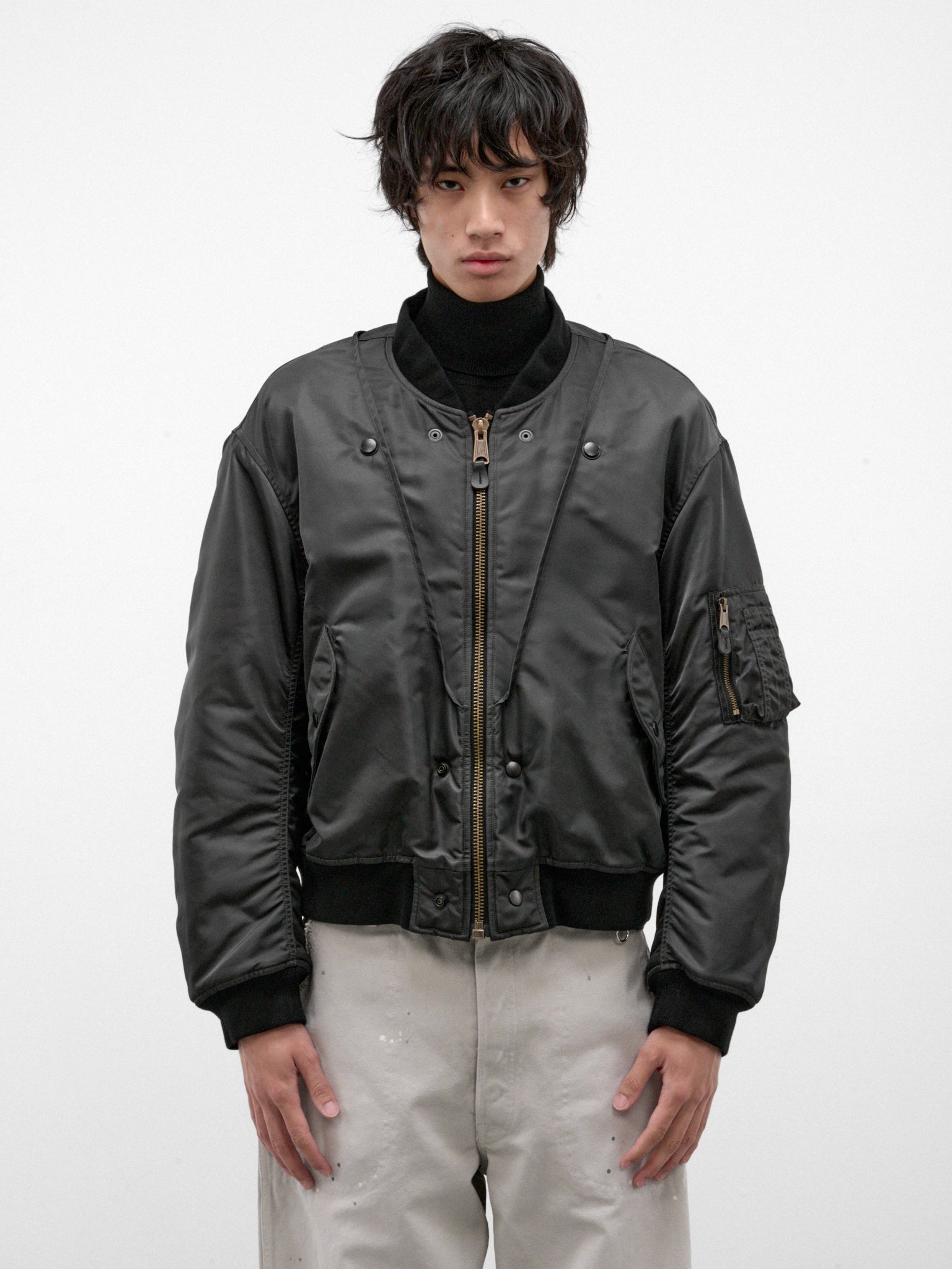 Black Reversible Bomber Jacket (S50AM0662-M35923-BLACK)