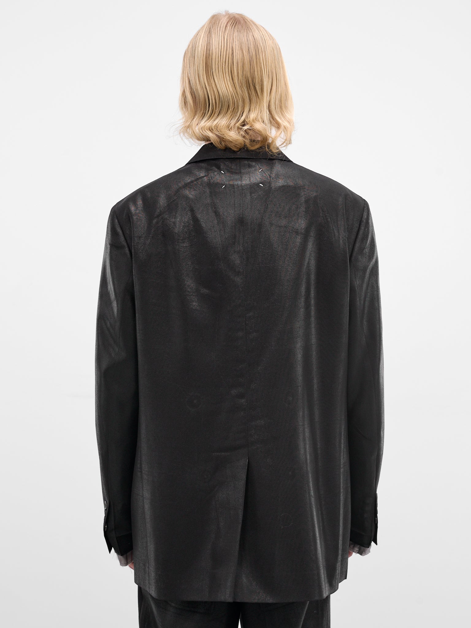 Black Foiled Wool Blazer (S50BN0548-M35745-BLACK)