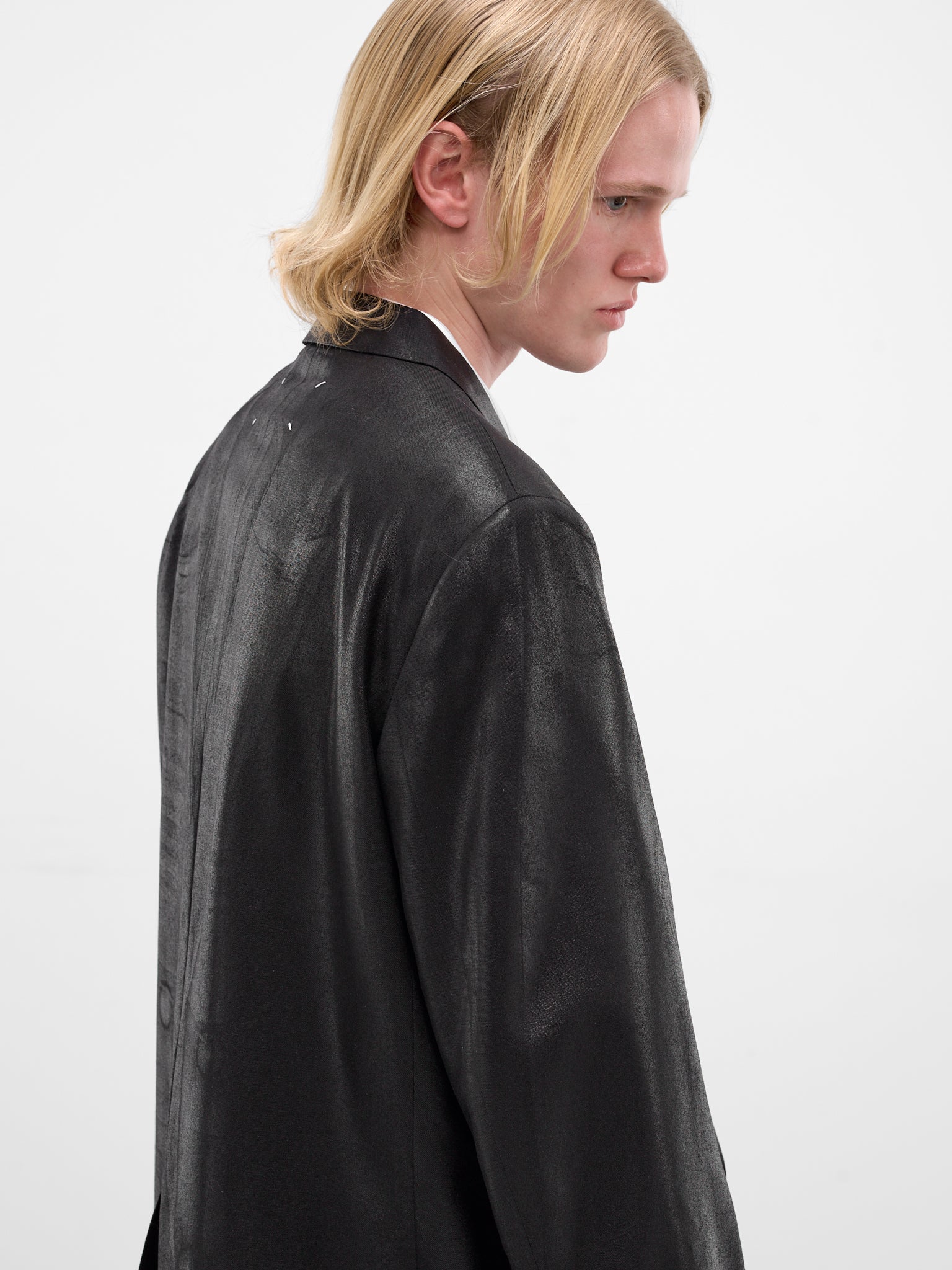 Black Foiled Wool Blazer (S50BN0548-M35745-BLACK)