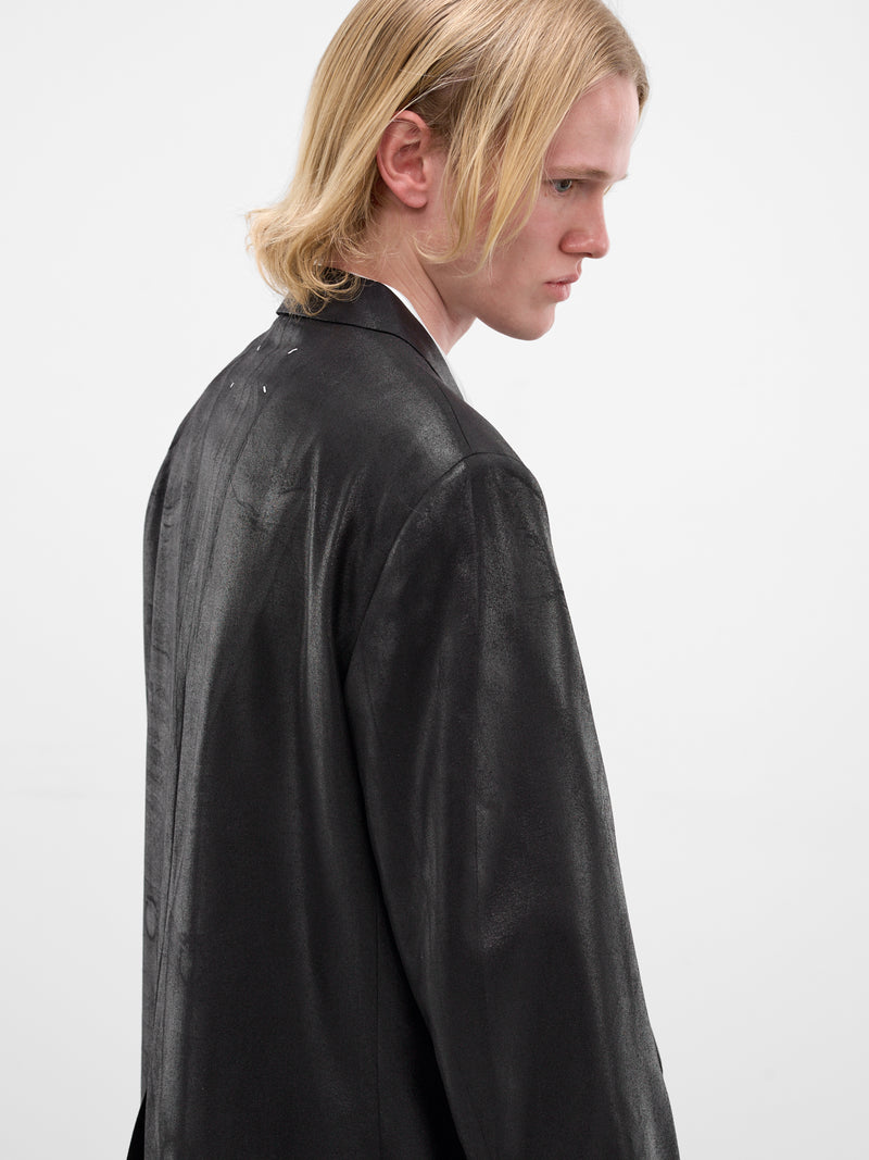 Black Foiled Wool Blazer (S50BN0548-M35745-BLACK)