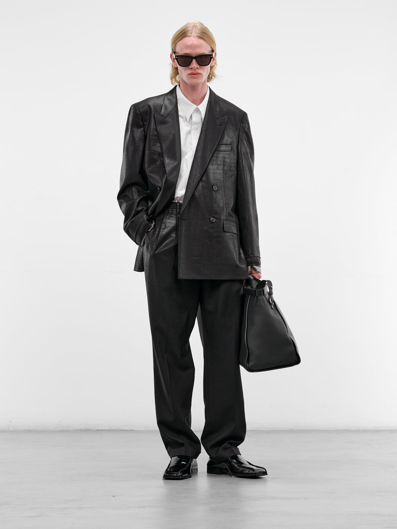 Black Foiled Wool Blazer (S50BN0548-M35745-BLACK)