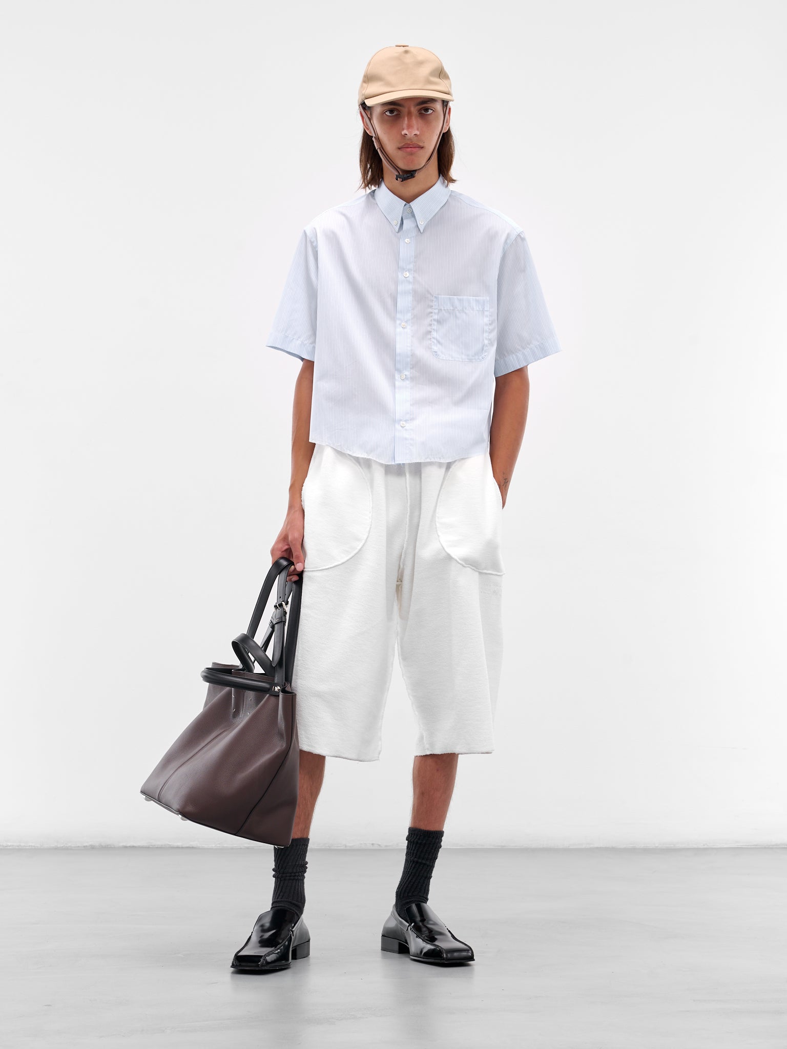 White French Terry Sweatshorts (SH0MU0019-M25014-101-WHITE)
