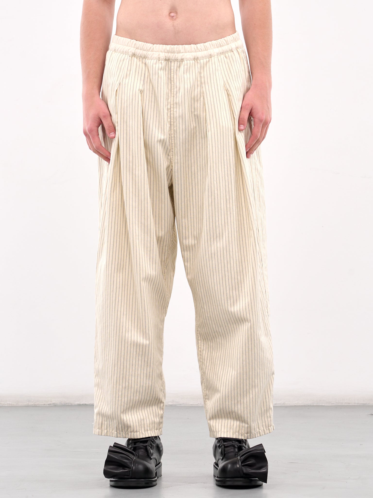 Striped Elasticated Trousers (S50KA0679-S76507-OFF-WHITE-STR)