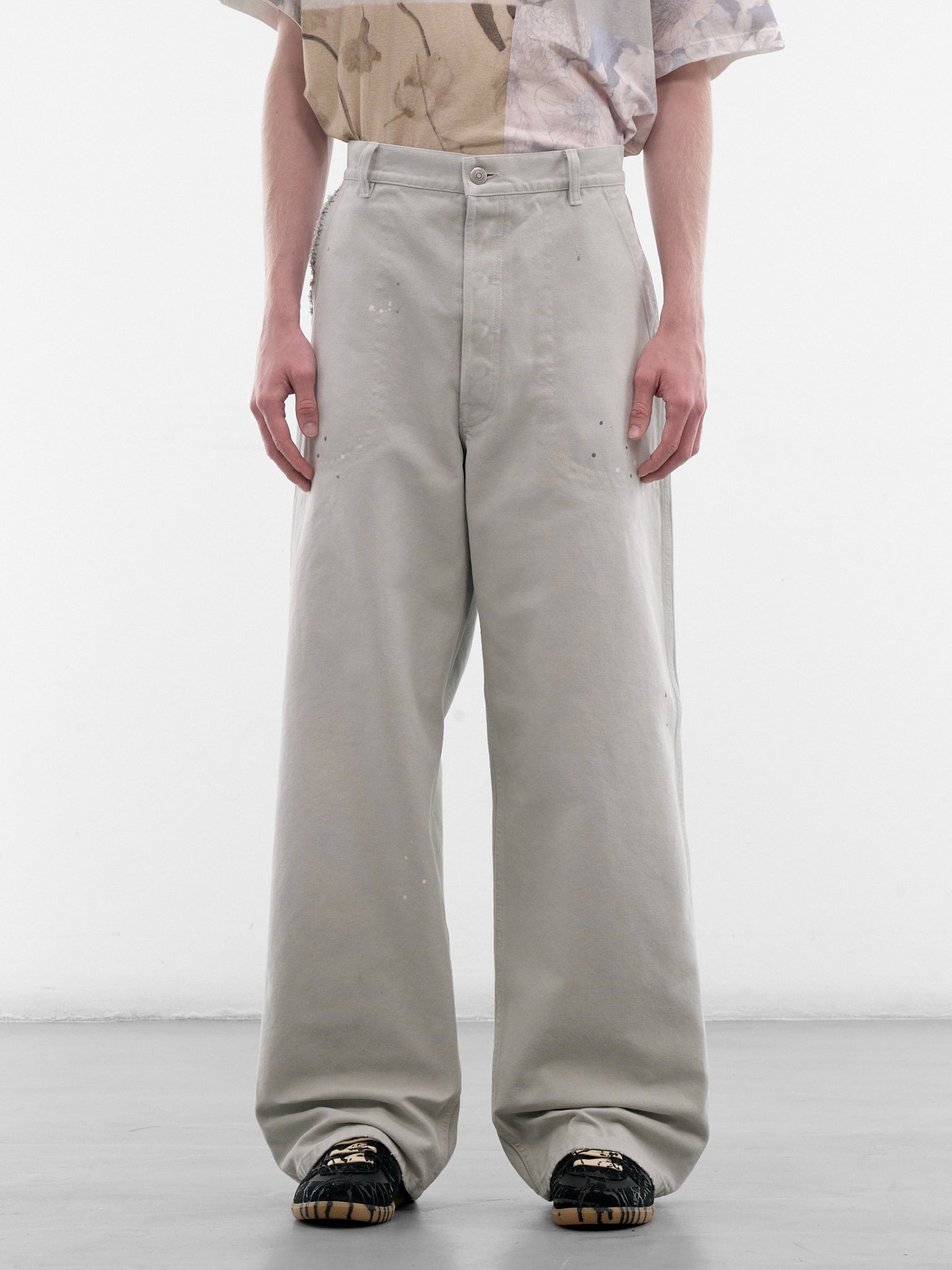 Gray Wide Workwear Trousers (S50KA0728-M35926-962-PEARL-GRE)