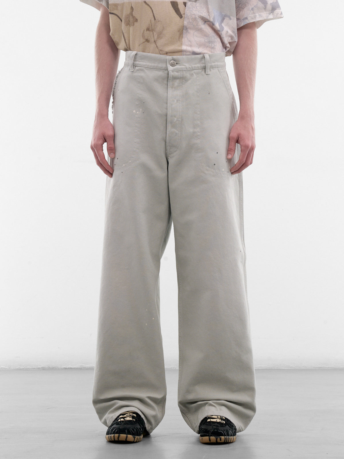 Gray Wide Workwear Trousers (S50KA0728-M35926-962-PEARL-GRE)