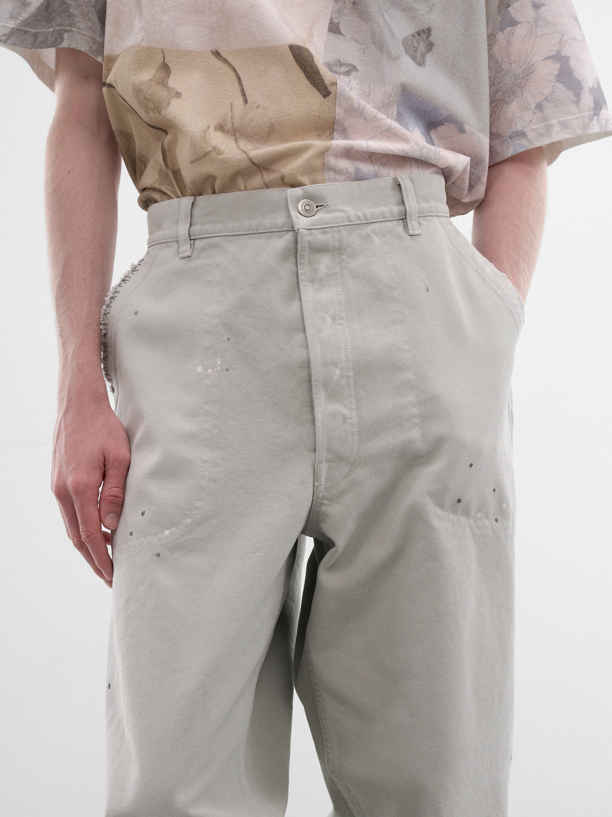 Gray Wide Workwear Trousers (S50KA0728-M35926-962-PEARL-GRE)