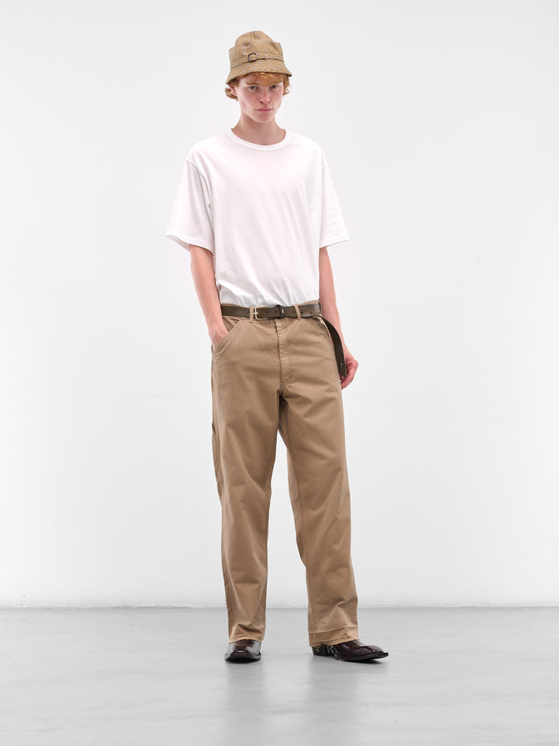 Beige Raw Hem Carpenter's Pants (S50LA0242-M30024-964-BEIGE)