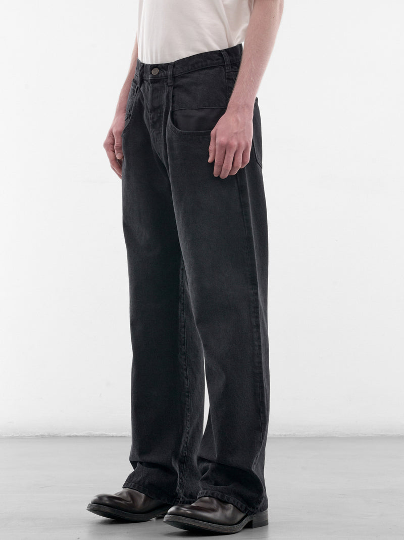 Black Paneled Denim Jeans (S50LA0246-M30049-961-DENIM)