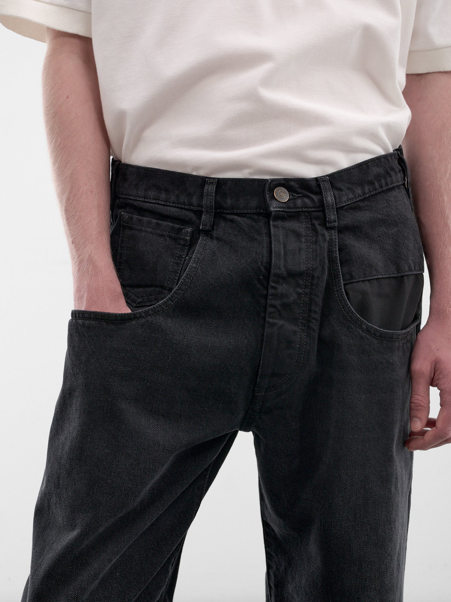 Black Paneled Denim Jeans (S50LA0246-M30049-961-DENIM)