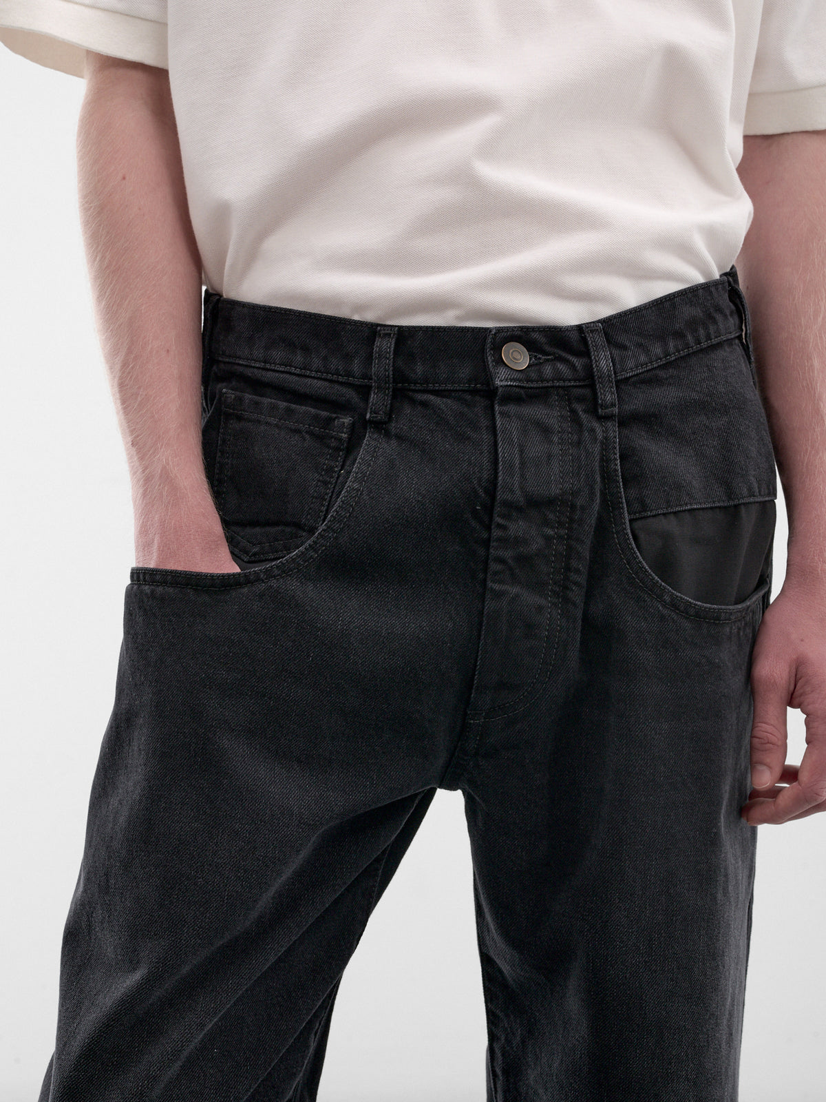 Black Paneled Denim Jeans (S50LA0246-M30049-961-DENIM)