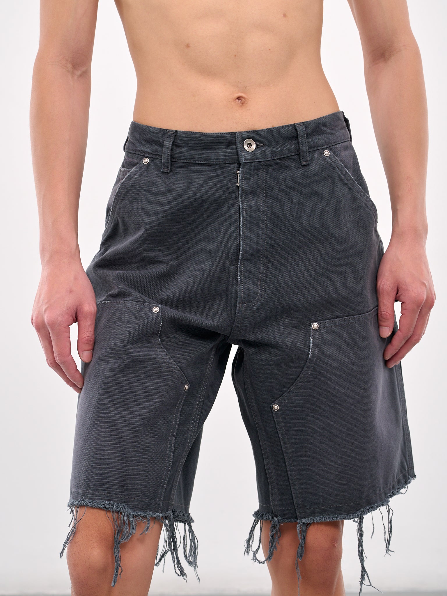 Stud Denim Shorts (S50MU0087-M35255-GRAY)