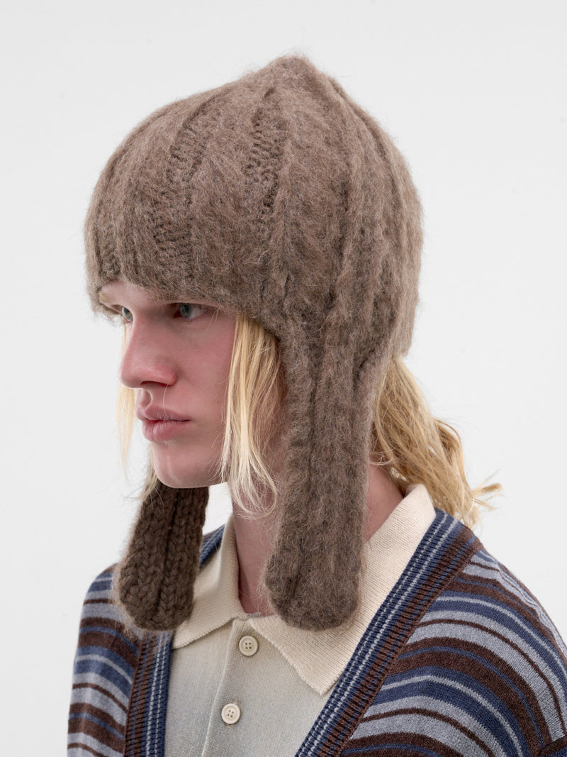 Brown Alpaca Wool Beanie (S50TB0023-M13314-122M-BROWN)