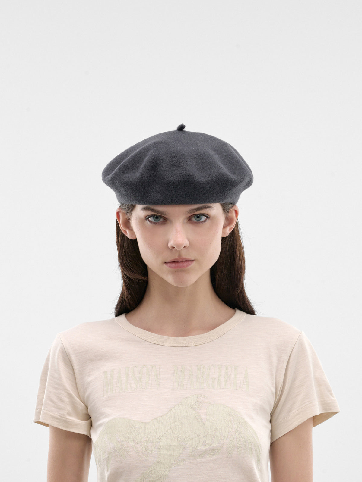 Black Felted Wool Beret (S50TC0081-S60384-860-BLACK)