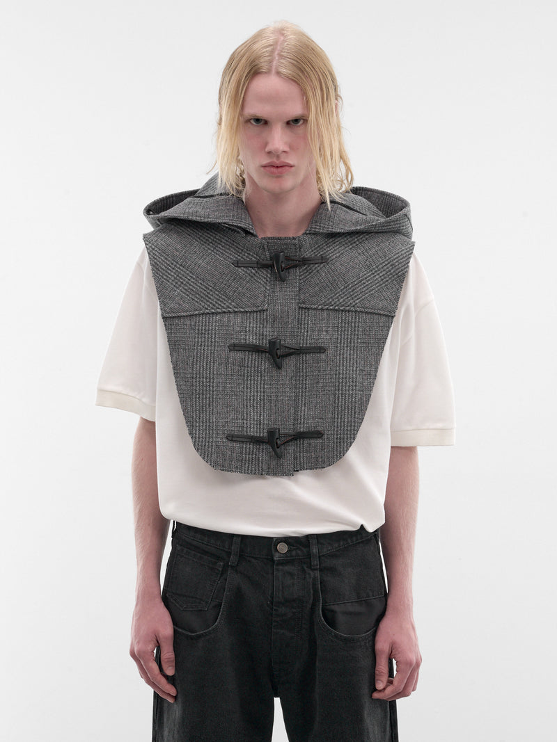 Gray Glen Check Hooded Vest (S50TH0067-M35904-001F-GREY-CHE)