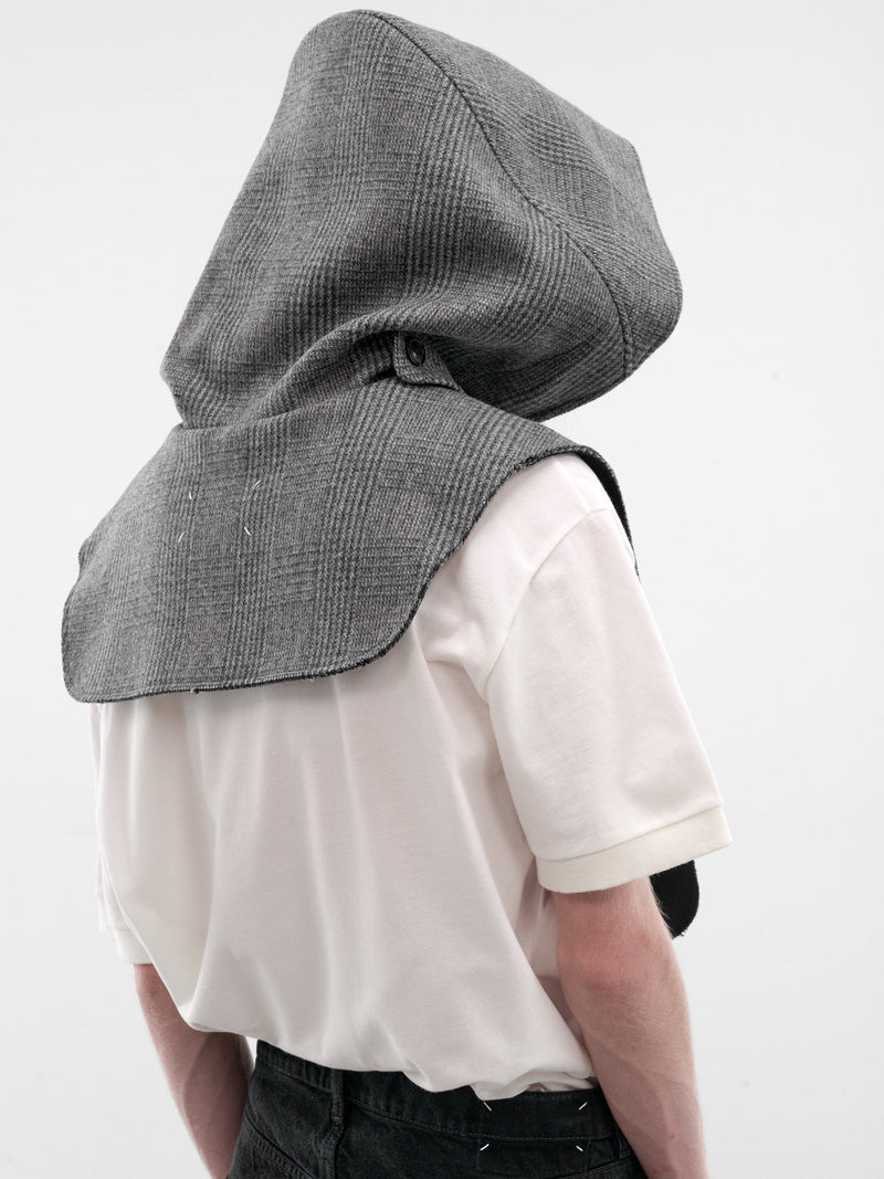 Gray Glen Check Hooded Vest (S50TH0067-M35904-001F-GREY-CHE)