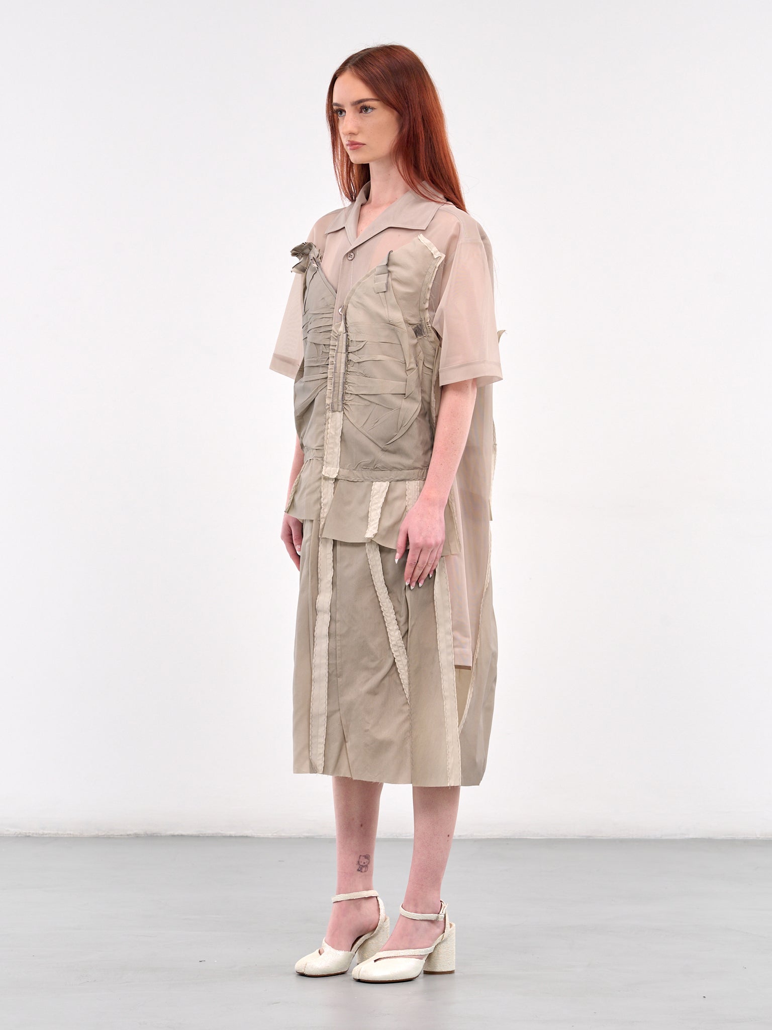 Deconstructed Midi Dress (S51DD0033-MTJ020-BEIGE)
