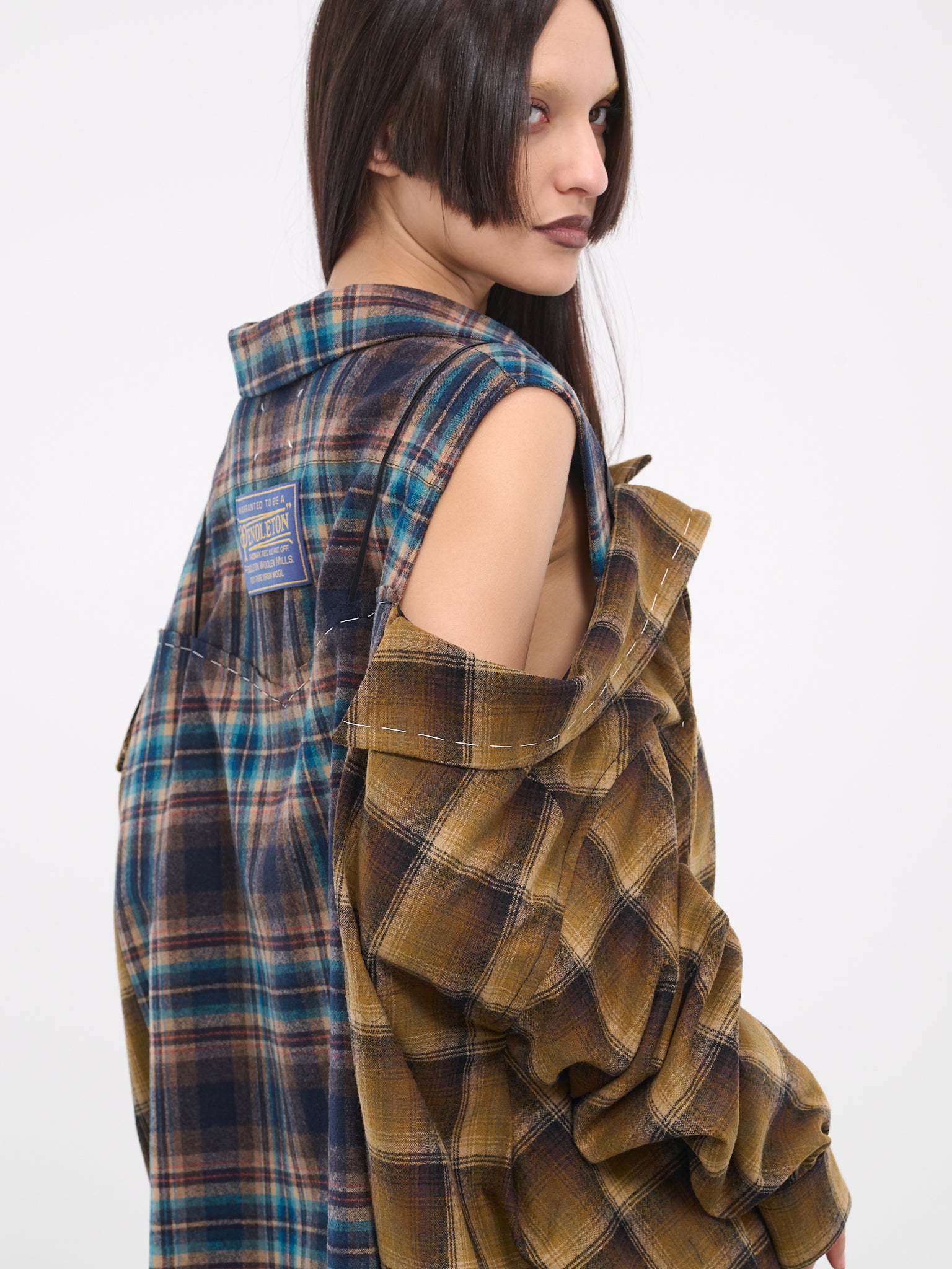 Maison Margiela Pendleton check-print wool coat - Brown